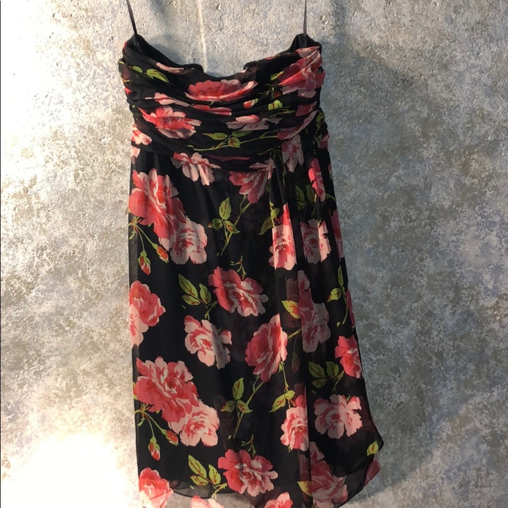 Strapless floral back zip from The Limited size 8